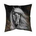 Begin Home Decor 26 x 26 in. White Horse-Double Sided Print Indoor Pillow 5541-2626-AN124-1